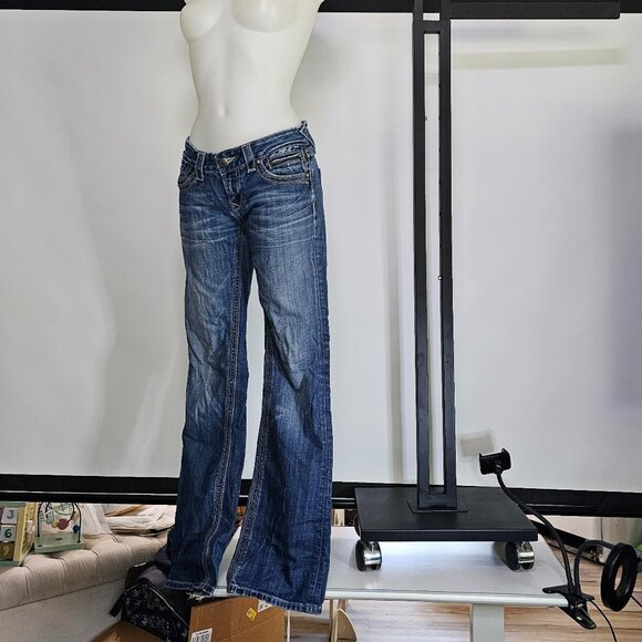 Express Denim - Express Low-Rise Bootcut Jeans – Faded Stretch Denim, Classic Everyday Fit